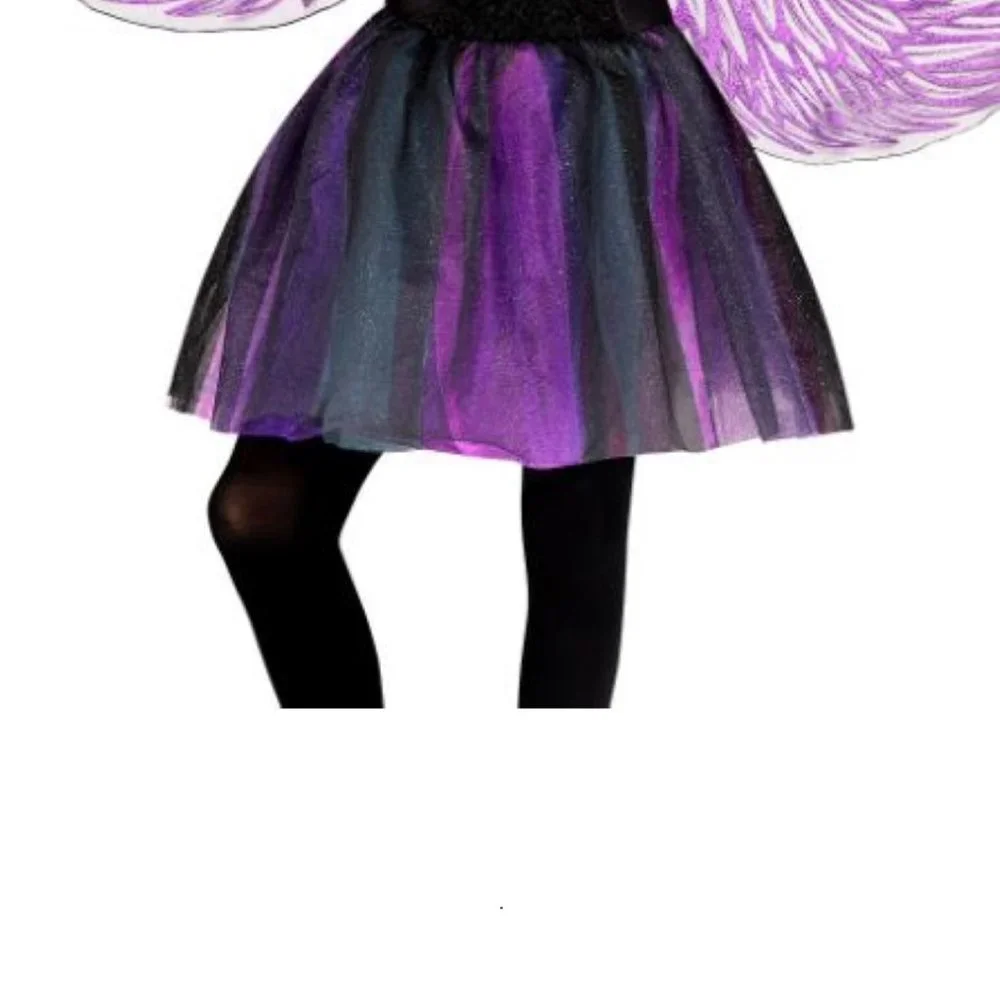 Unicorn Midnight Halloween Costume 8/10 Purple Dress, Wings, Headband 3 Pc Girls